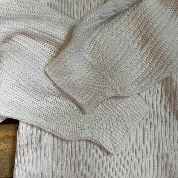 Ivory [Nasty Gal] Balloon Sleeve Knit Sweater | NWT Cream Mock Neck Top | Medium - Picture 8 of 16